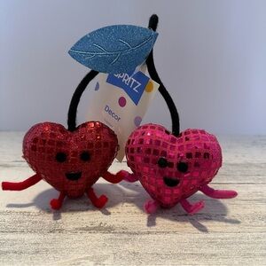 Target Spritz Valentine's Day Soft Heart Cherries Fabric Duo NEW